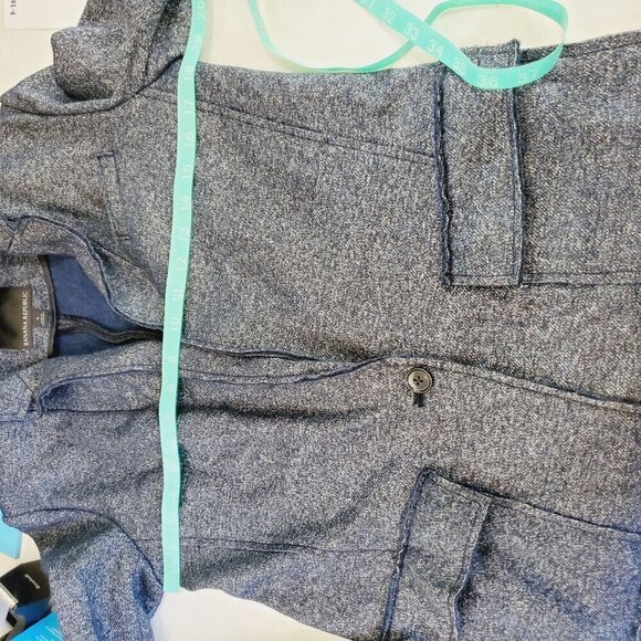 Banana Republic Indigo Wool Blend Textured Knit Boyfriend Blazer 4 - Picture 12 of 13